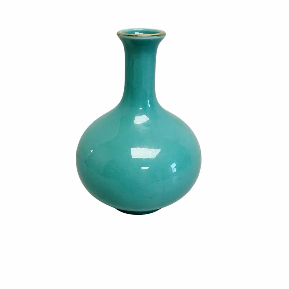 Vintage Vase Hand-painted Peacock & Flowers‎ Expressly For Bamberger's Japan